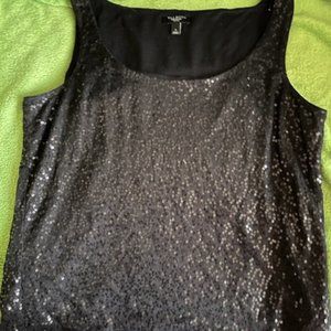 Talbots Black Sequin sleeveless top SP